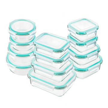 640ml Microwave High Borosilicate Square glass food storage container glass lunch box with lids airtight